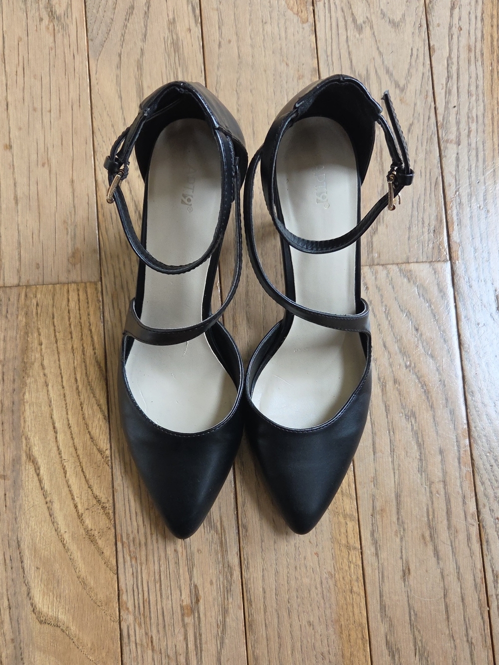 Apt. 9 Black Pointed-Toe Ankle-Strap Heels
